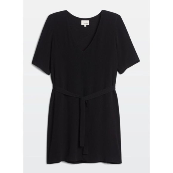 [SOLD] Aritzia Wilfred Ronja Dress Black Short Sleeve Tie - Picture 3 of 7